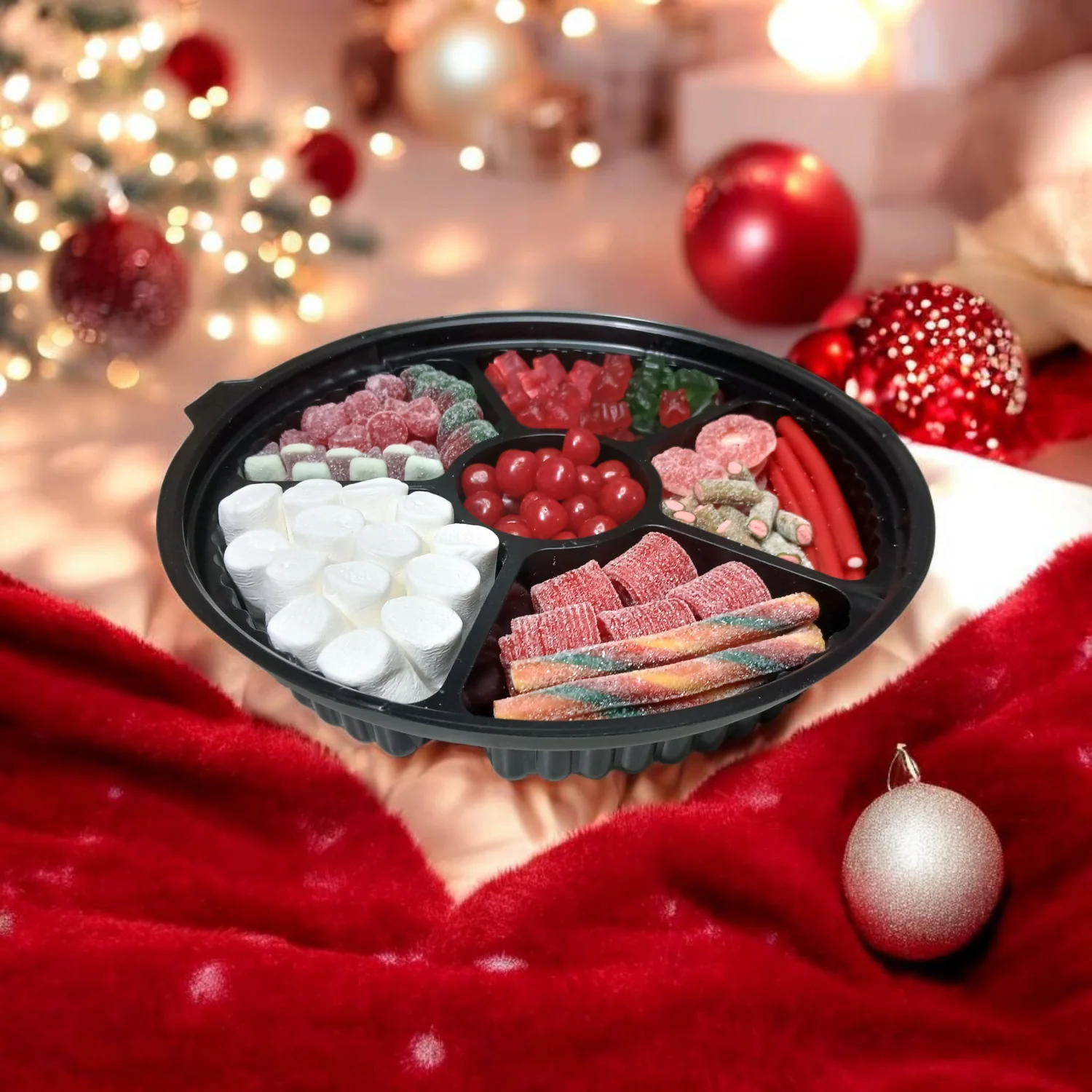 Bandeja de gomitas de temporada para Navidad